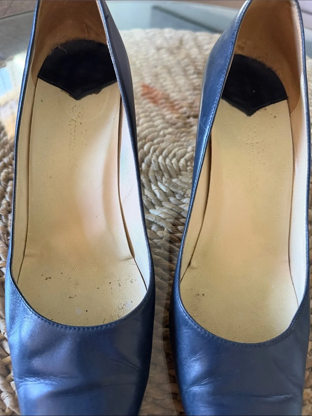 Faconnable Black Pointed-Toe Leather Stiletto Pumps
